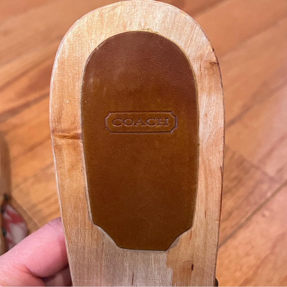 Rare Vintage Coach Wooden Sandals Size 10 - Picture 4 of 8